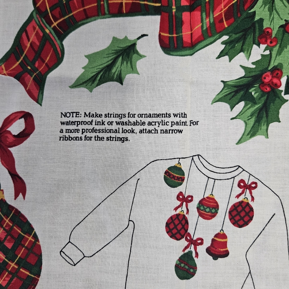 Christmas Plaid Appliques AND Quilt Fabric Countrycore Grannycore 90s Crafts - Picture 8 of 16